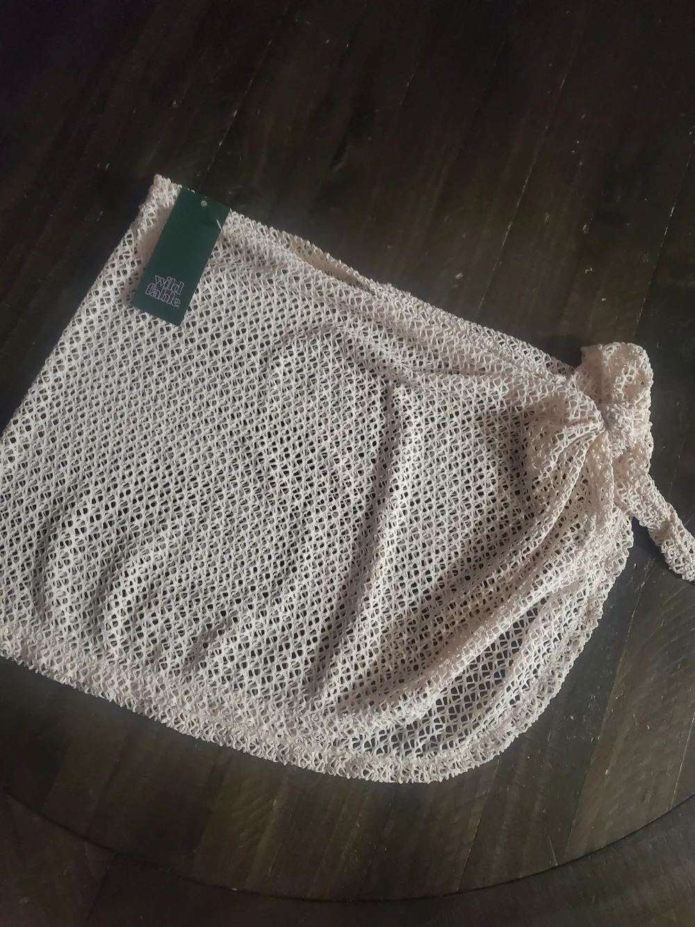 wild fable Cream Crochet Tie-Side Swim Cover-Up Skirt